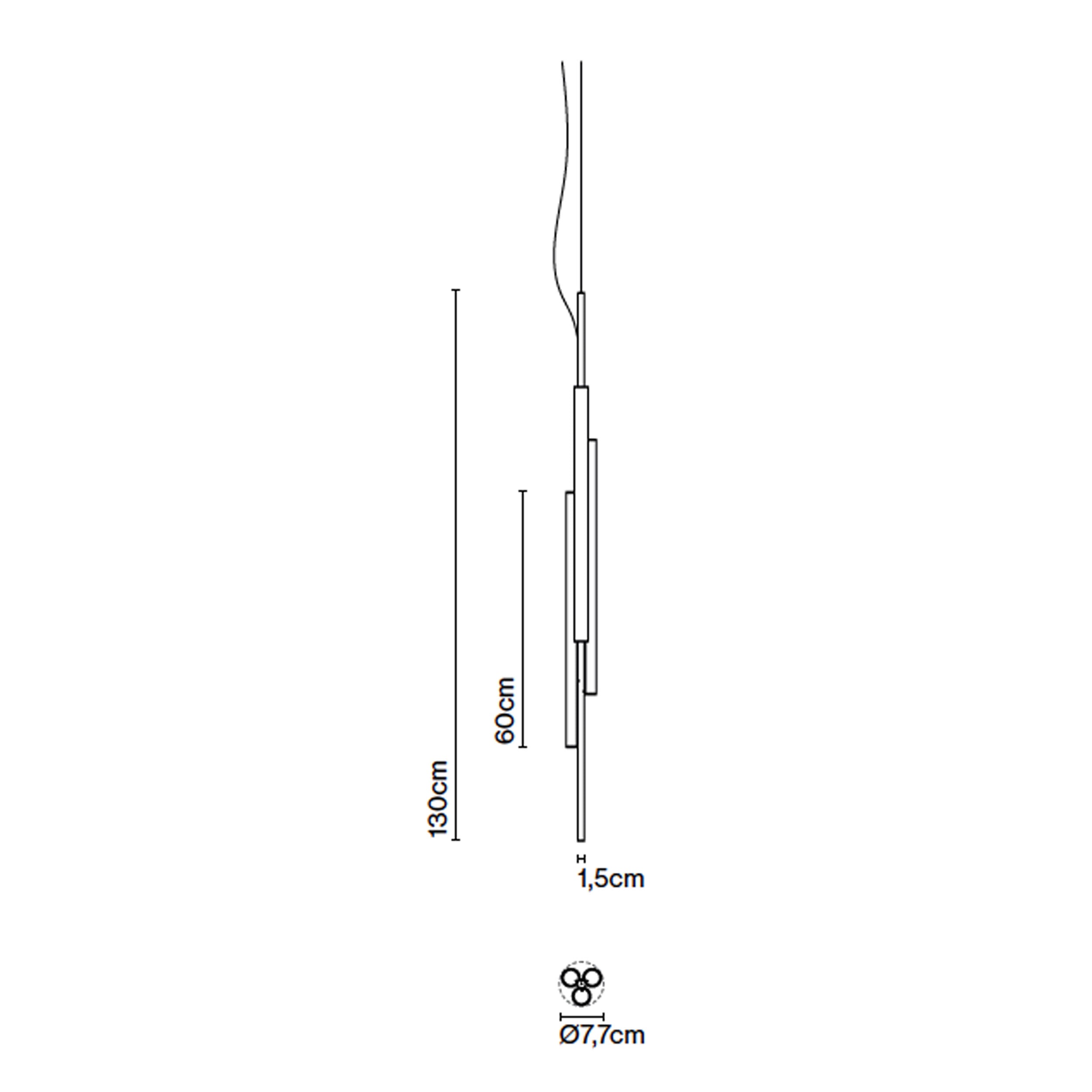 Marset Ambrosia V3 LED Gold Recessed Suspended Vertical light