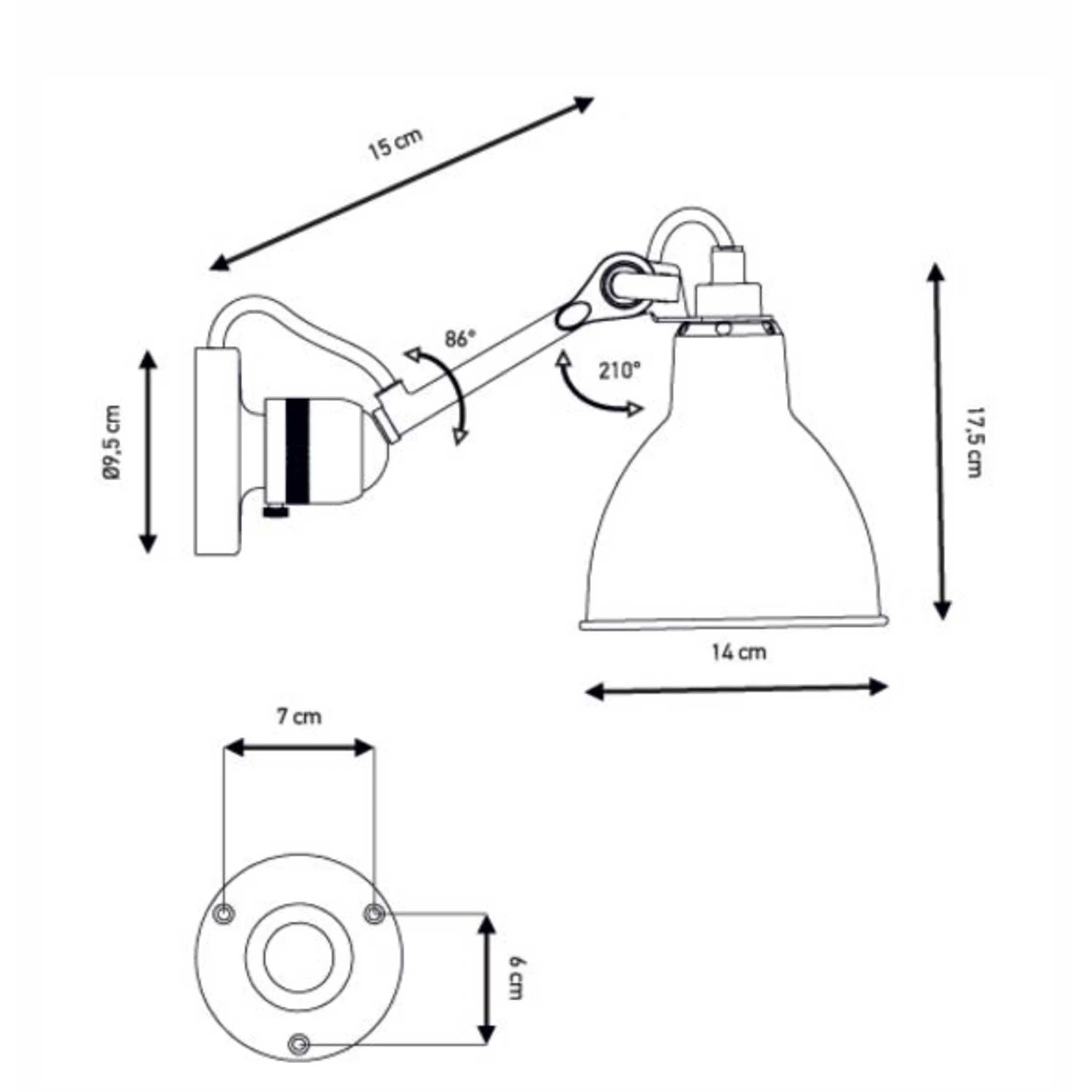 DCW éditions Lampe Gras N°304 E14 wall mounted bathroom light IP64