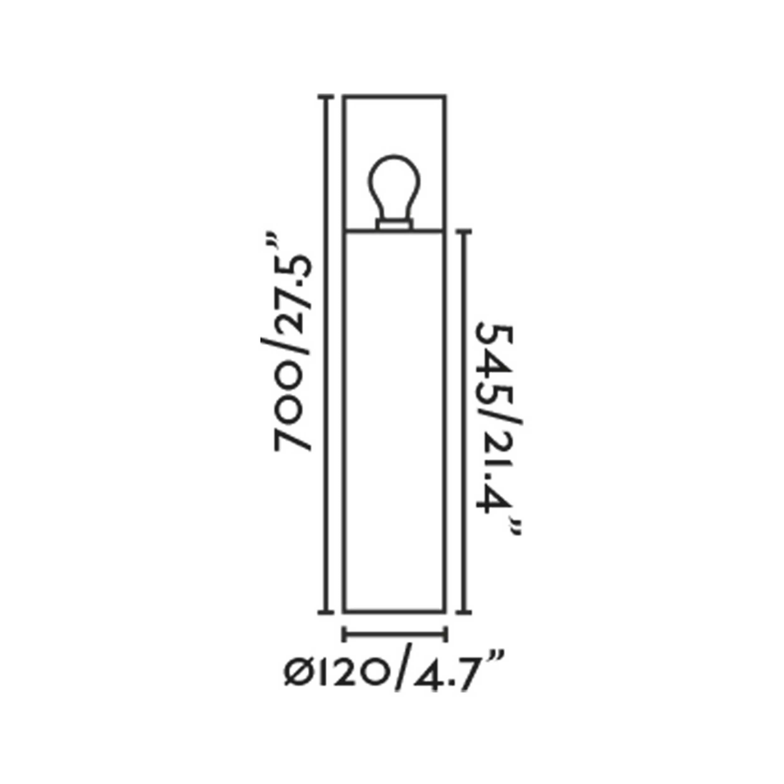 Faro Kila E27 column exterior light IP65