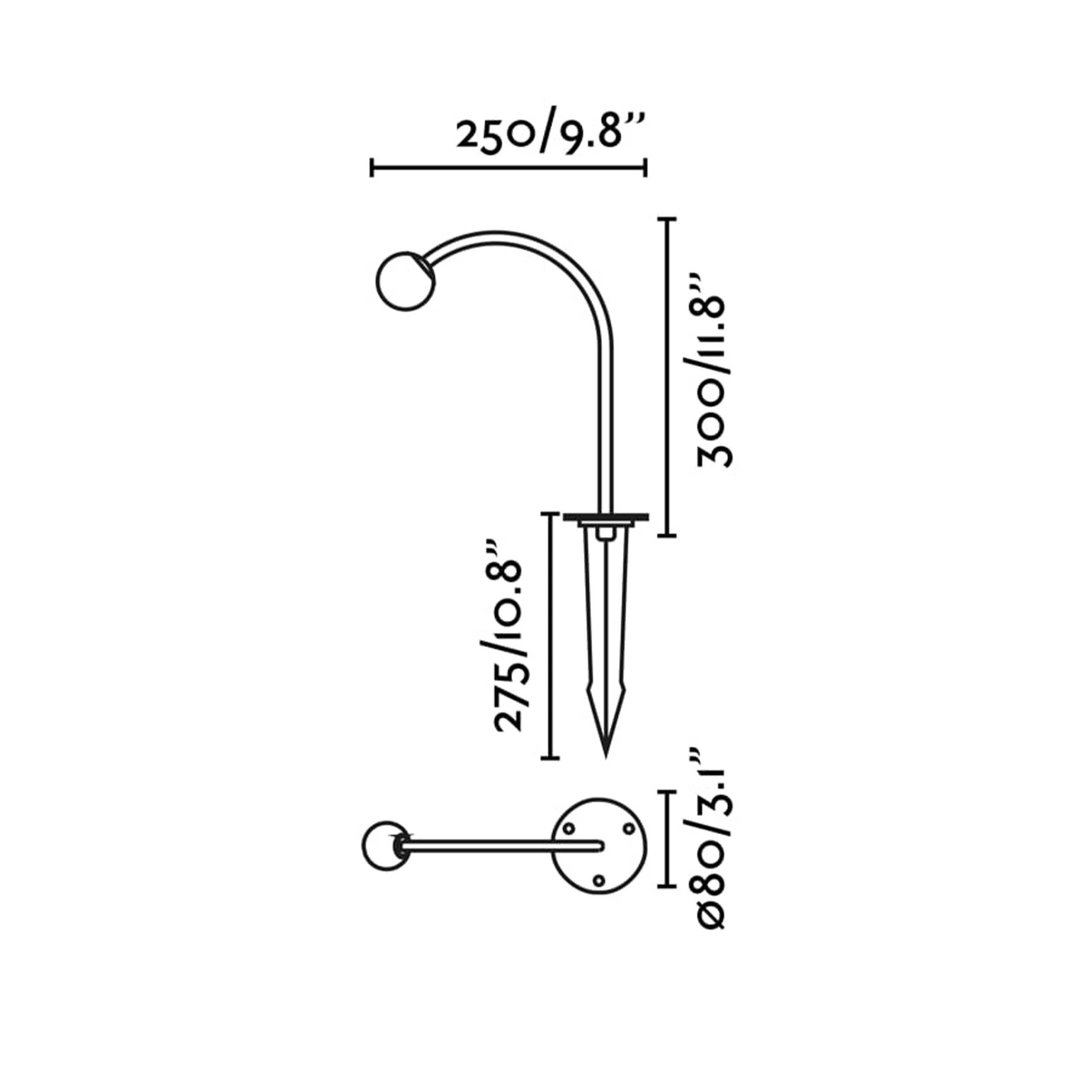 Faro Cuca LED column exterior arc light IP65 220-240V