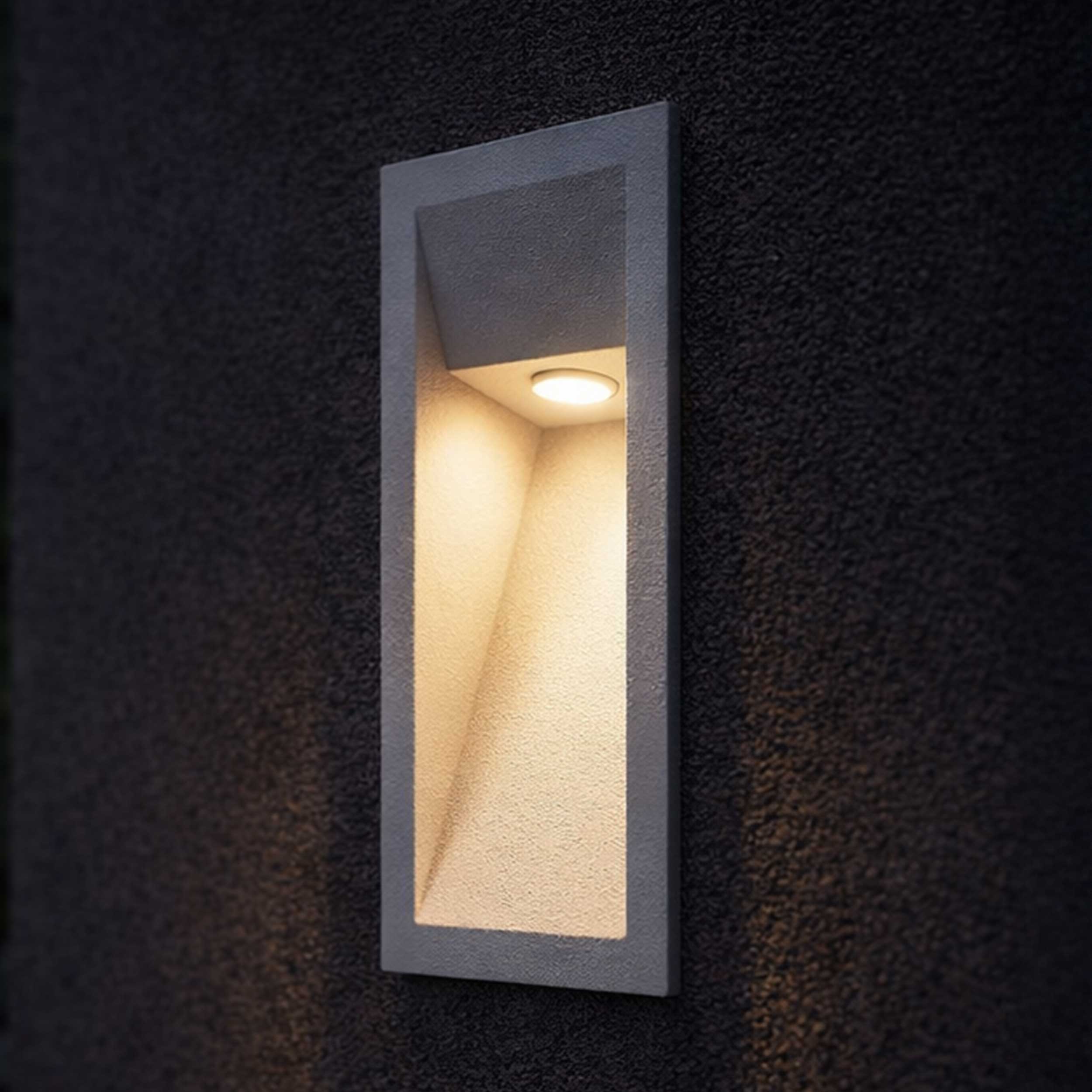Faro Til LED wall-mounted recessed exterior light IP65
