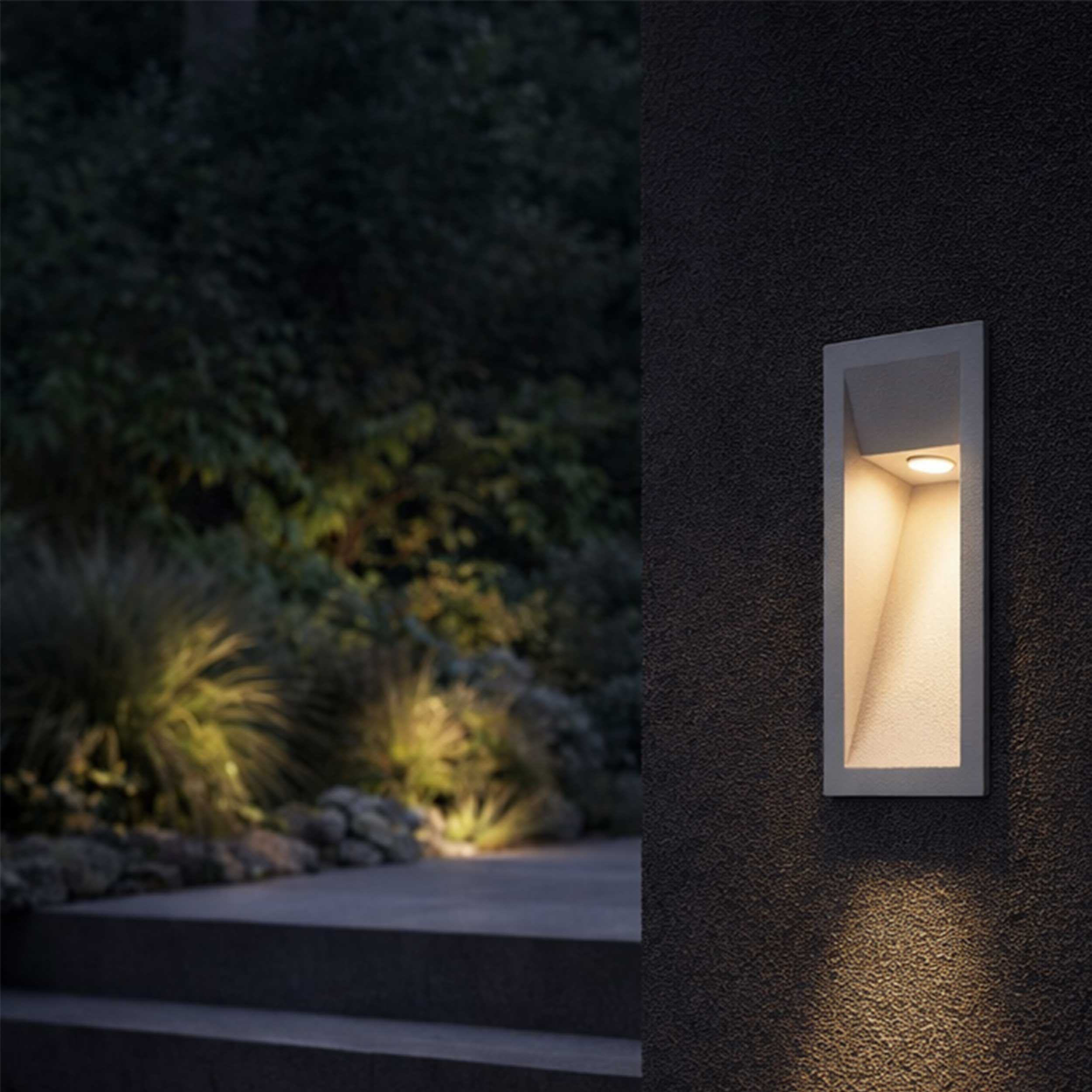 Faro Til LED wall-mounted recessed exterior light IP65
