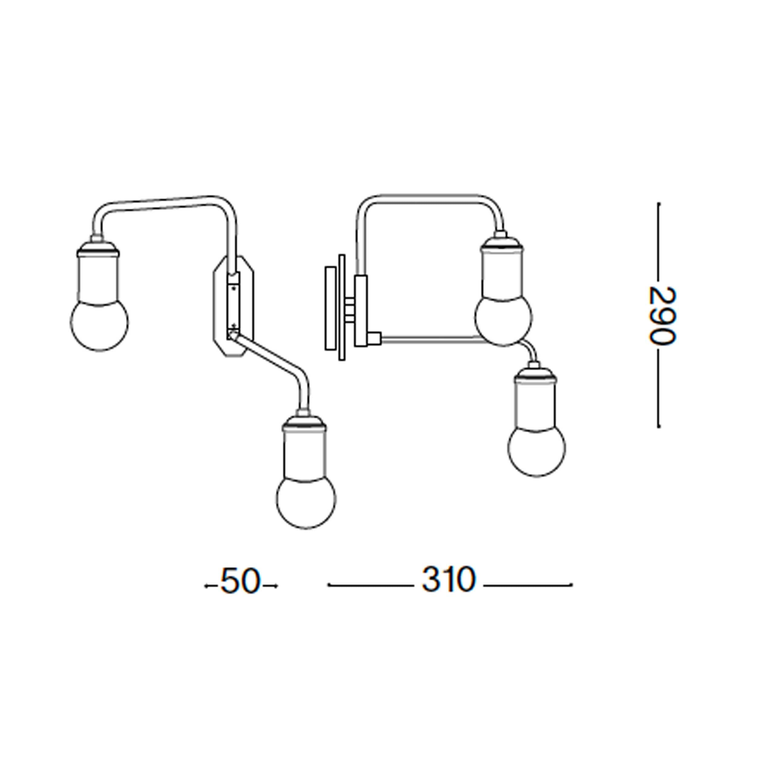 Ideal lux Triumph E27 wall lamp