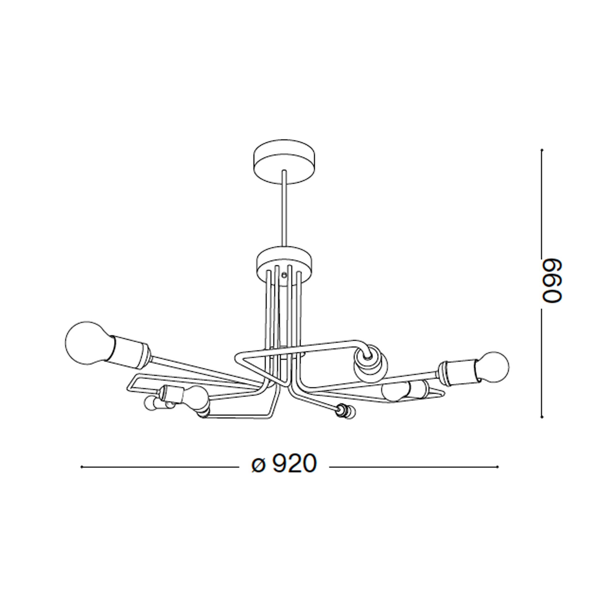 Ideal lux Triumph E27 pendant linear luminaire