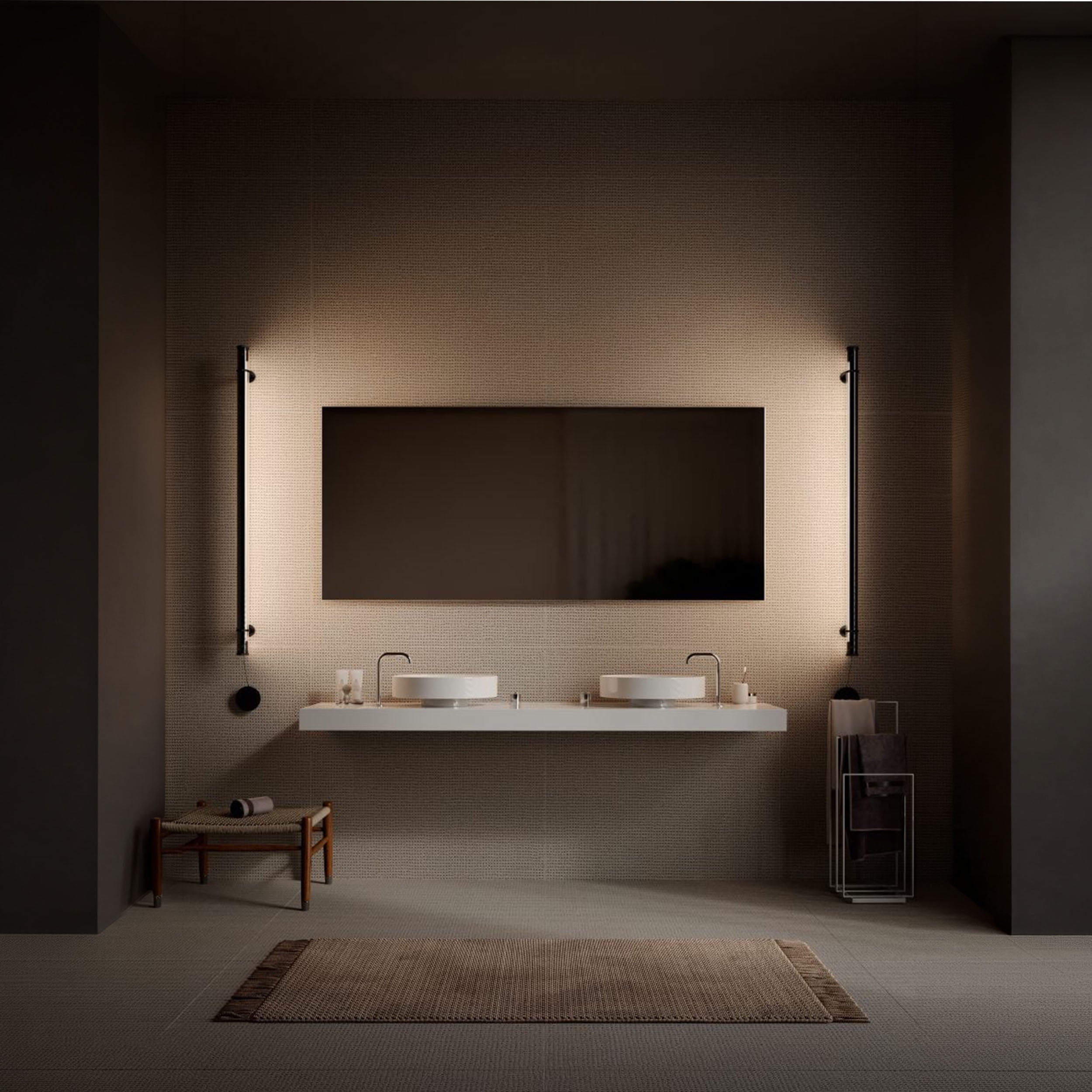 Marset Fris LED bronze wall light with cable