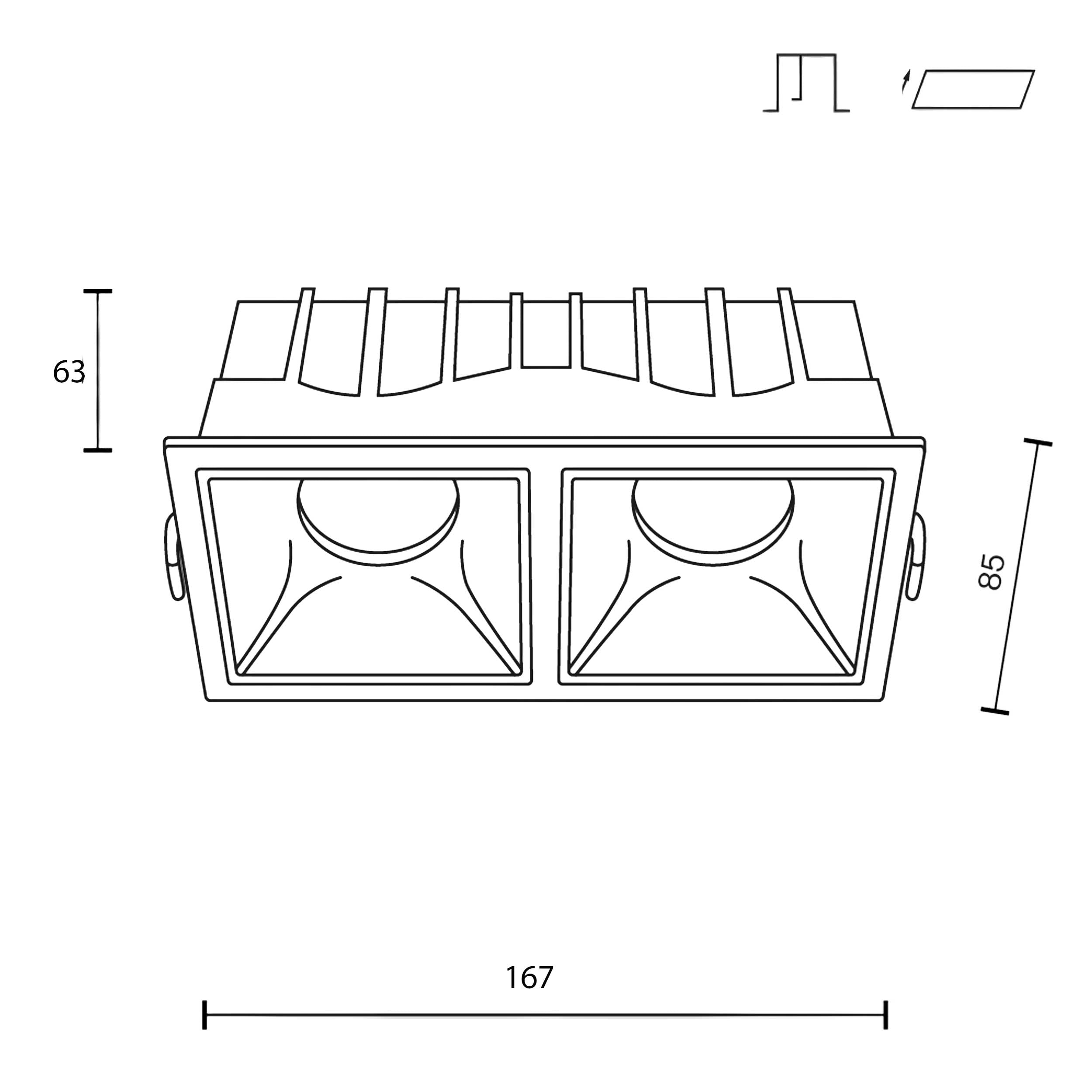 Maytoni Alfa LED 15W 36° recessed square light white