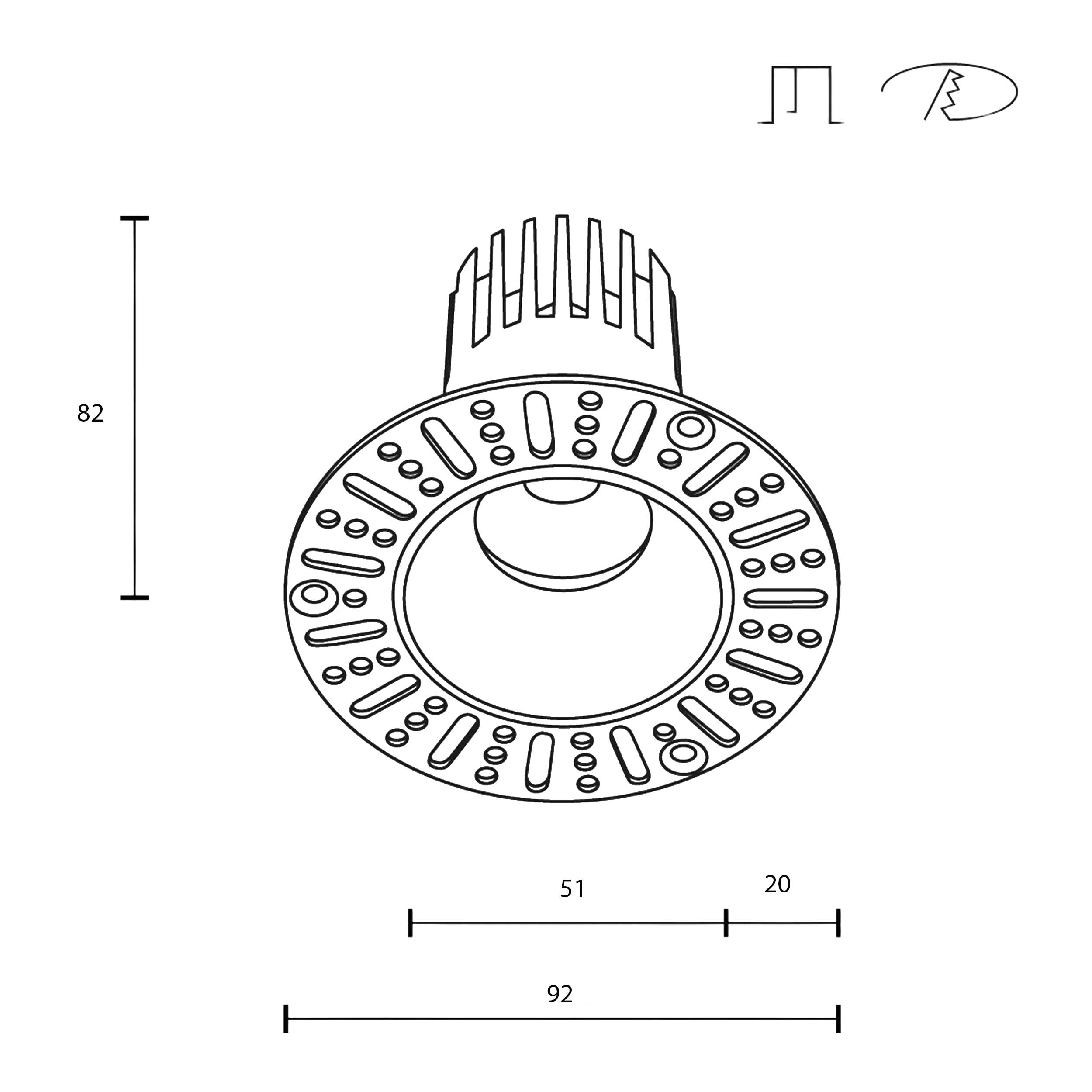 Maytoni Dip LED 50° recessed circular light white