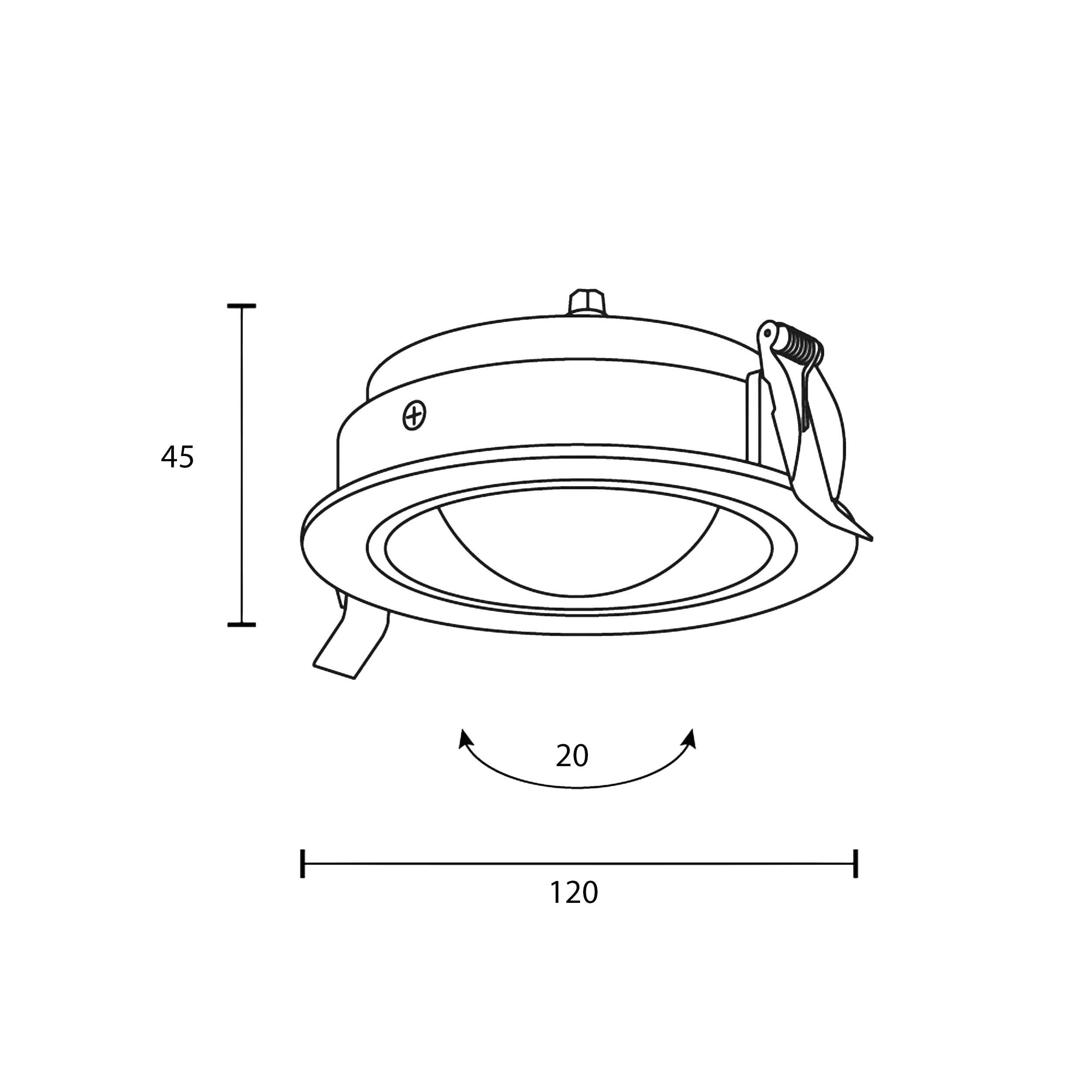 Maytoni Downlight Lens LED 3000K 12W 70° Recessed Circular light