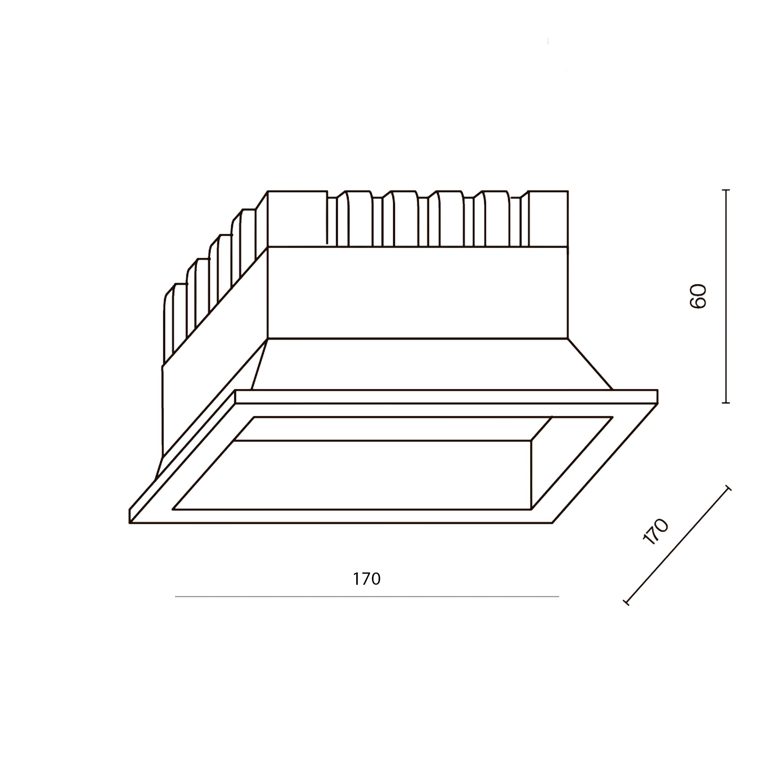 Maytoni Okno LED 100° recessed square downlight light