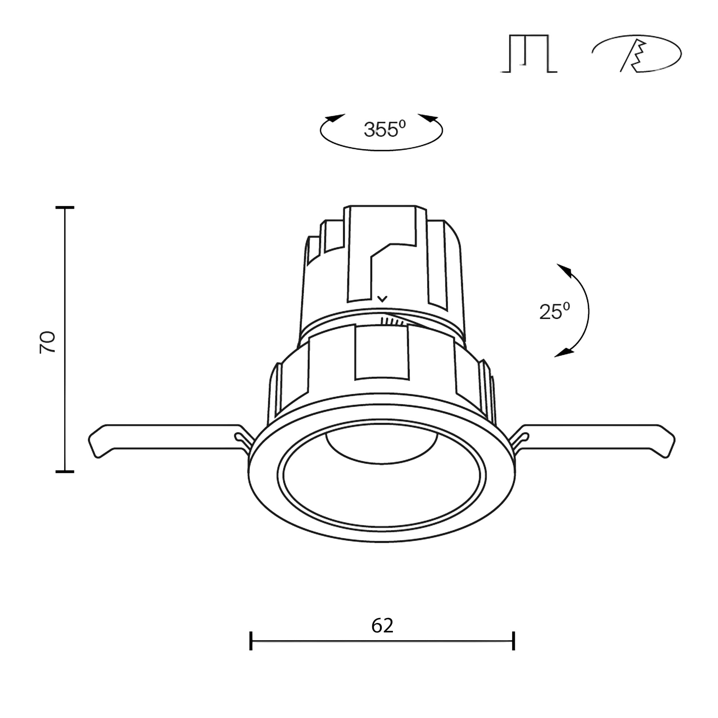 Maytoni Wise LED 36° recessed circular light