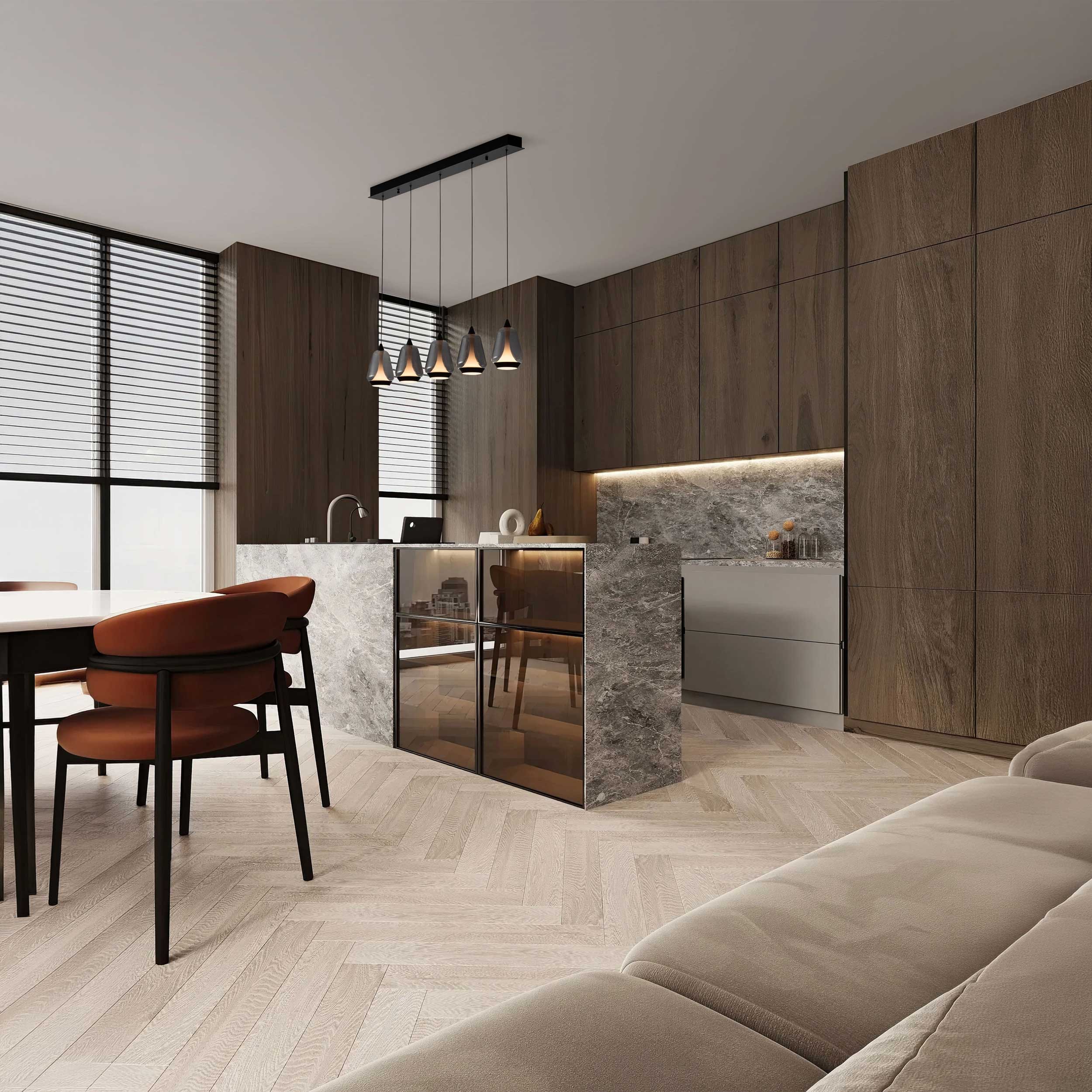 Nova Luce Alish LED pendant light linear