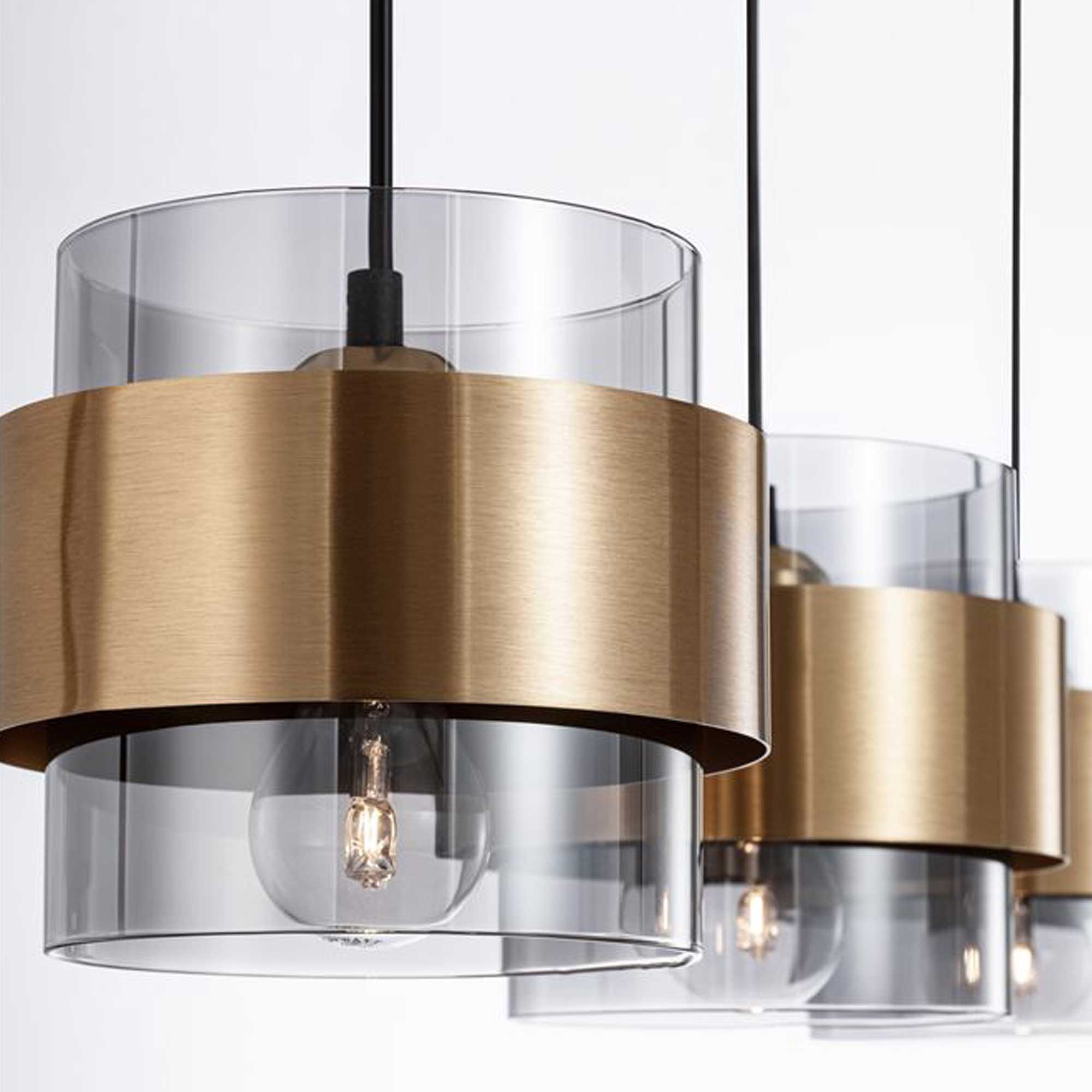 Nova Luce Sianna E27 glass pendant lamp longitudinal