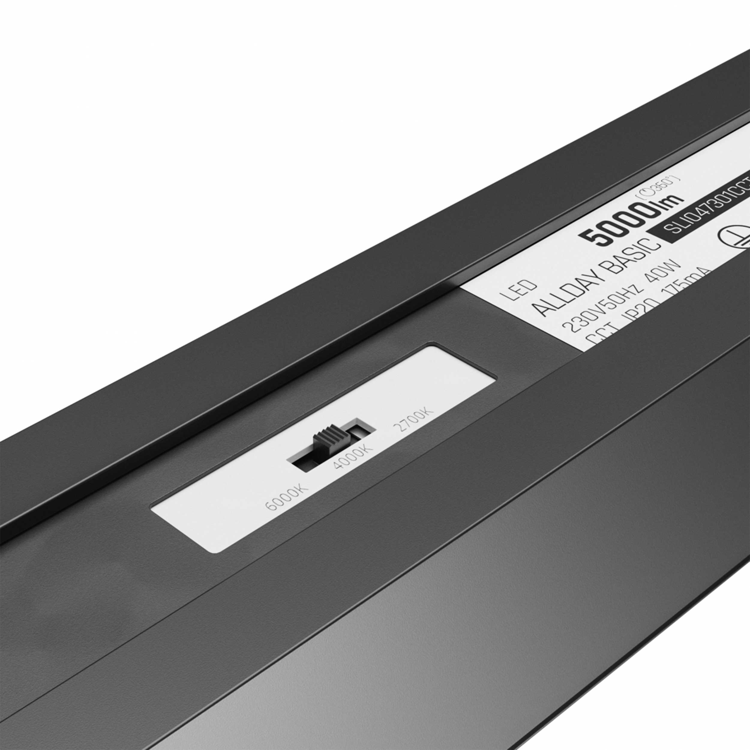 Spectrum ALLDAY Basic LED ceiling linear light 2700/4000/6000K black