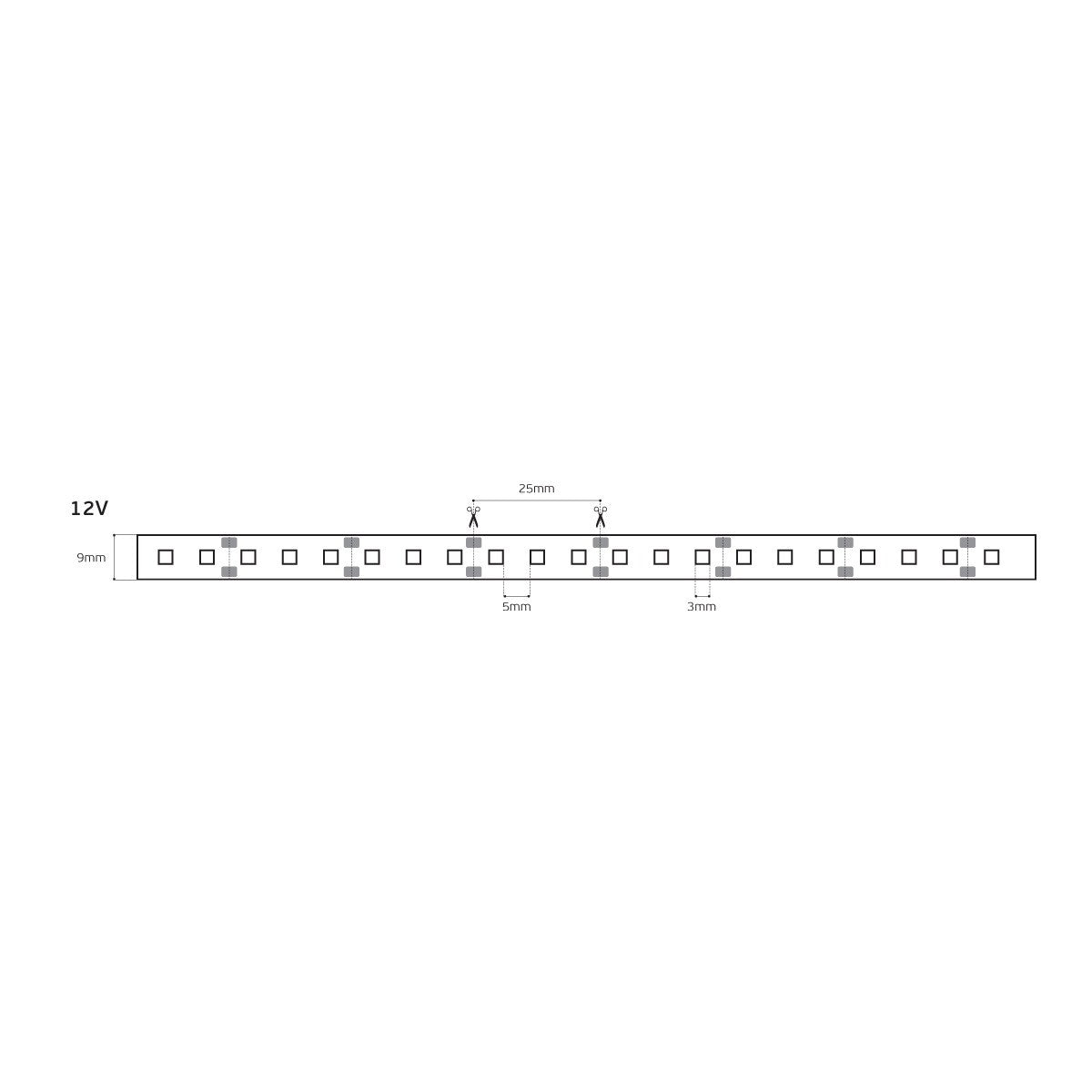 12V LED Strip Light, CRI80, IP20, 2700K (5m)