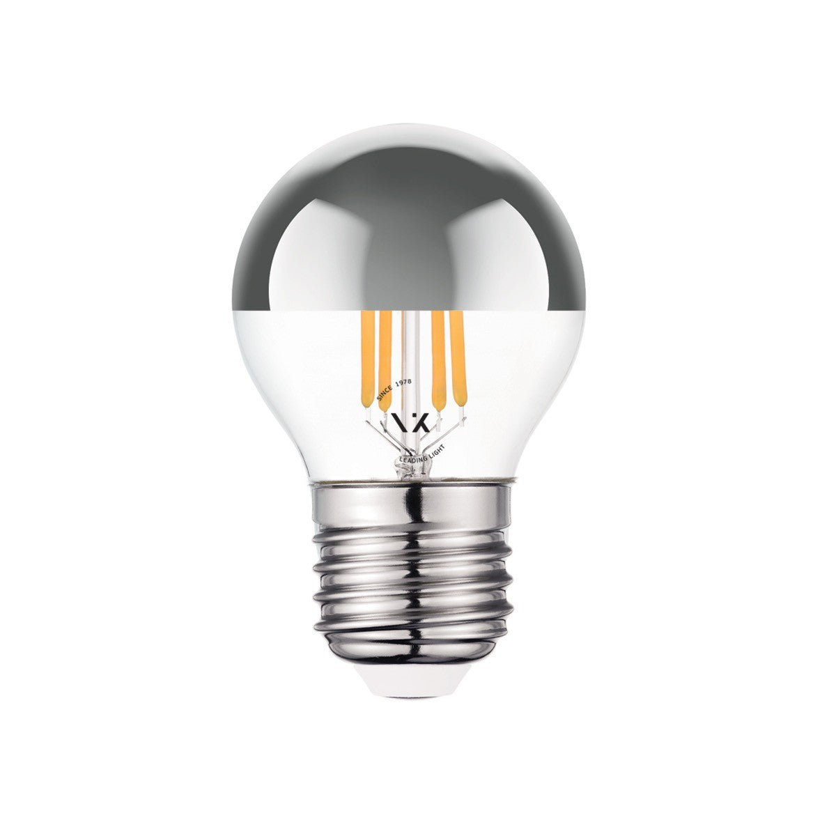 VK Light Mini Globe Filament Silver E27 2700K 4.5W Dimmable LED Bulb