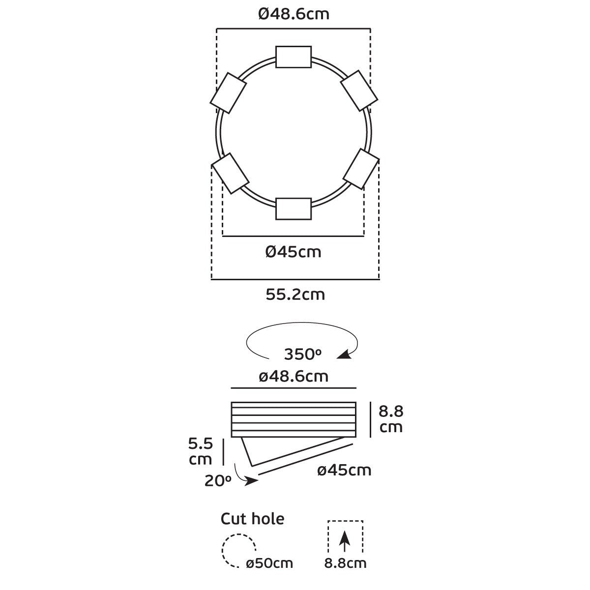 VK Light Dream LED Trimless Recessed light adjustable