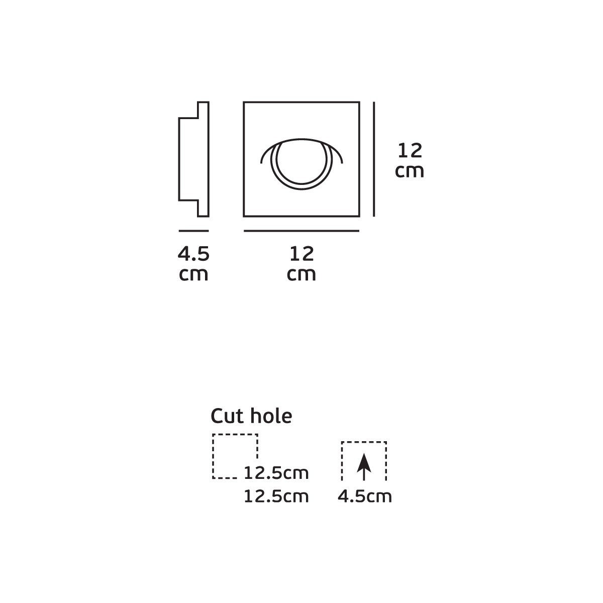 VK Light Downlight Plaster GU10 Recessed light Round