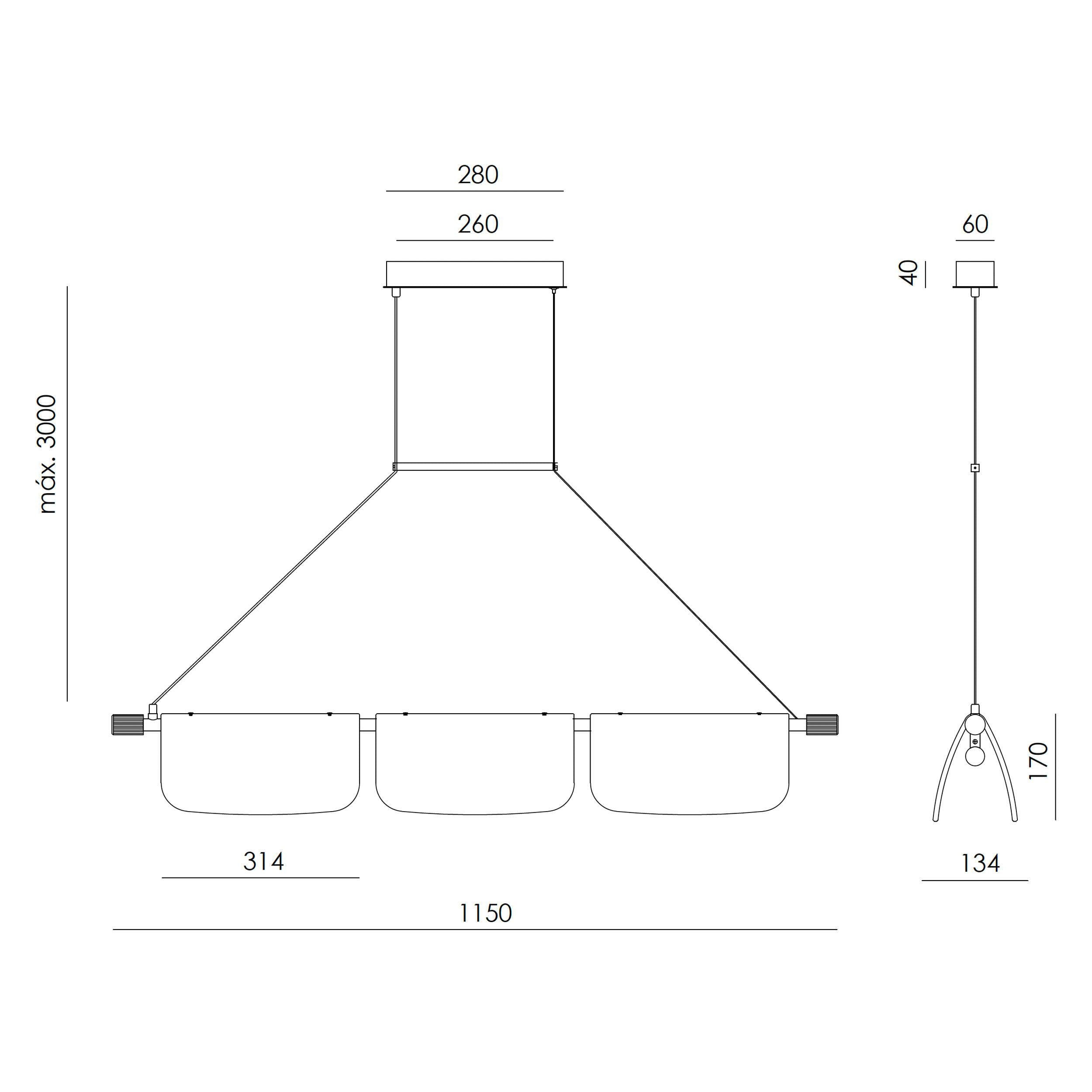 Aromas Lida Trio LED pendant light