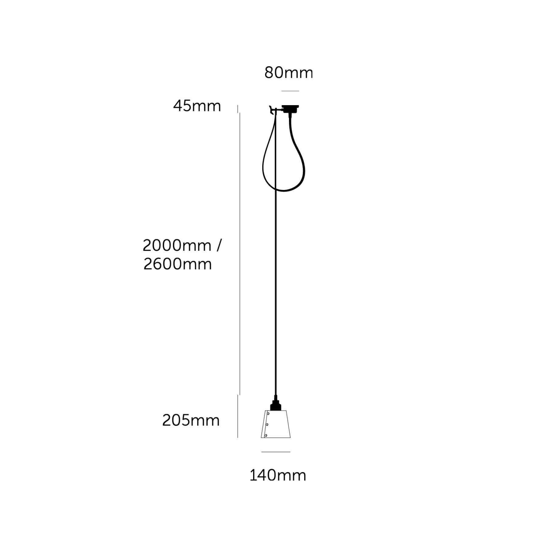 Buster & Punch HOOKED 1.0 Graphite E27 závěsné svítidlo