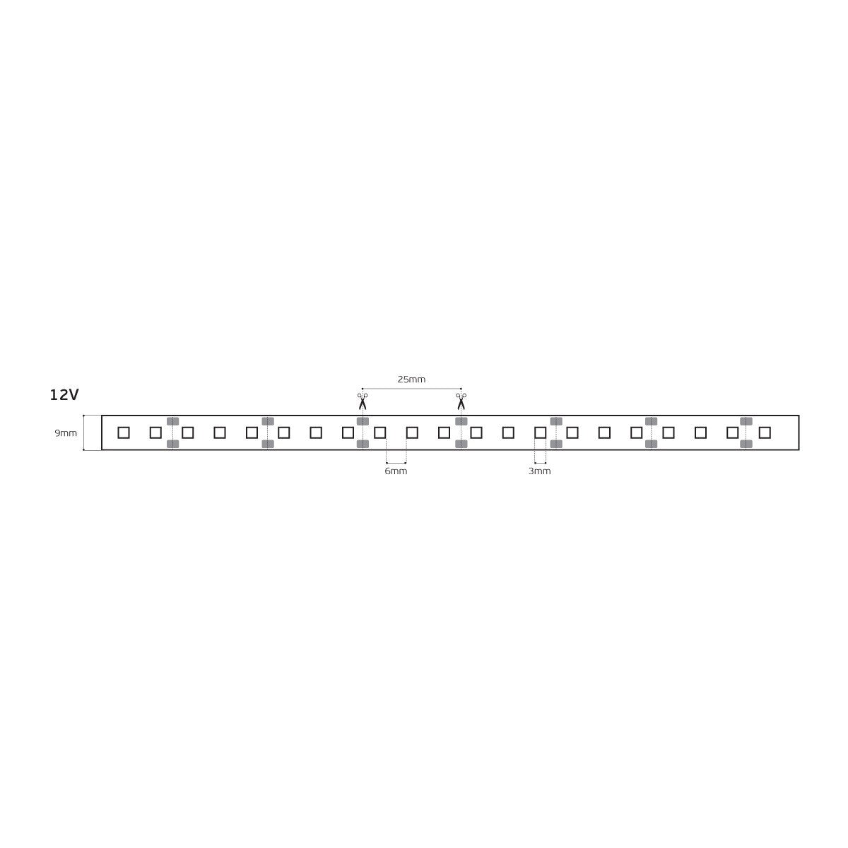 12V LED Strip Light, CRI80, IP55, 2700K (5m)