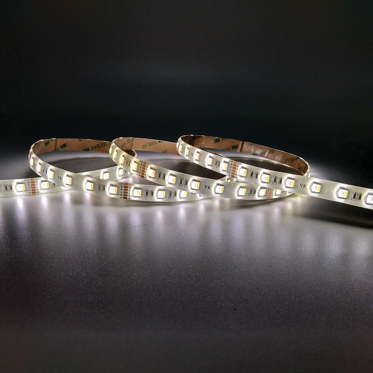 RGB+CCT LED Strip 24V 18W/m CRI90 IP20 2400K–6000K (5m)