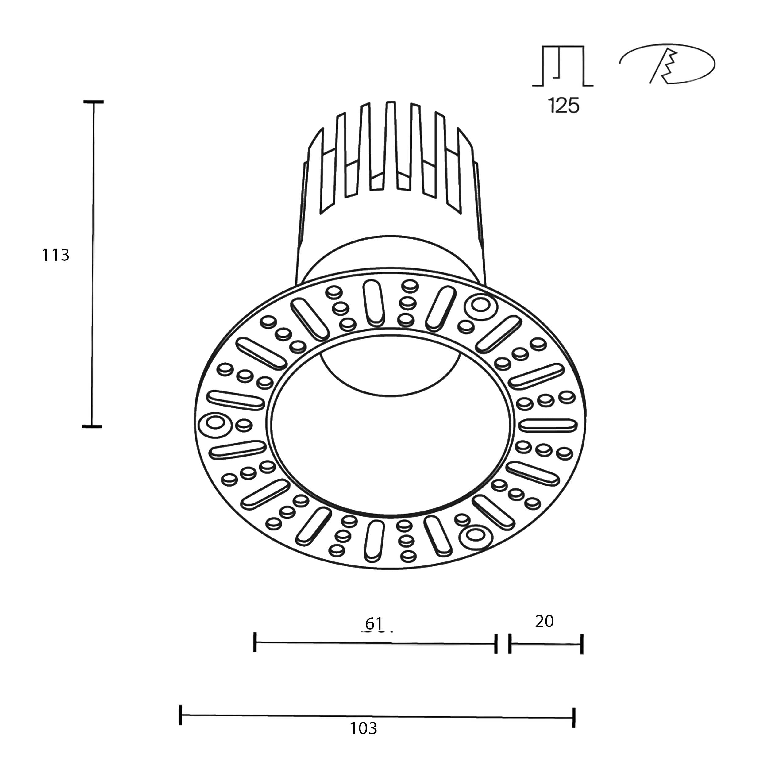 Maytoni Dip LED 50° recessed circular light white