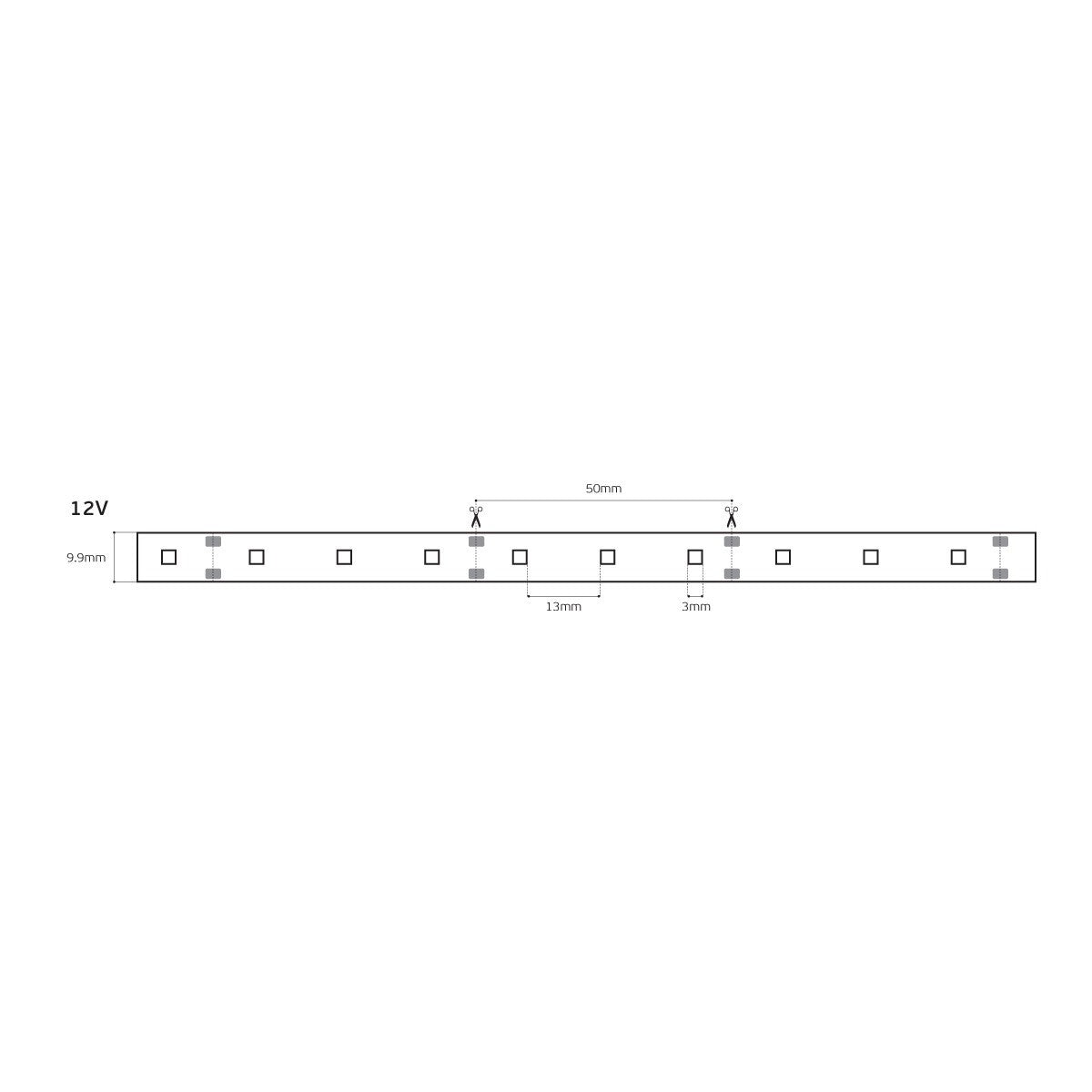 12V LED Strip Light, CRI80, IP55, 2700K (5m)