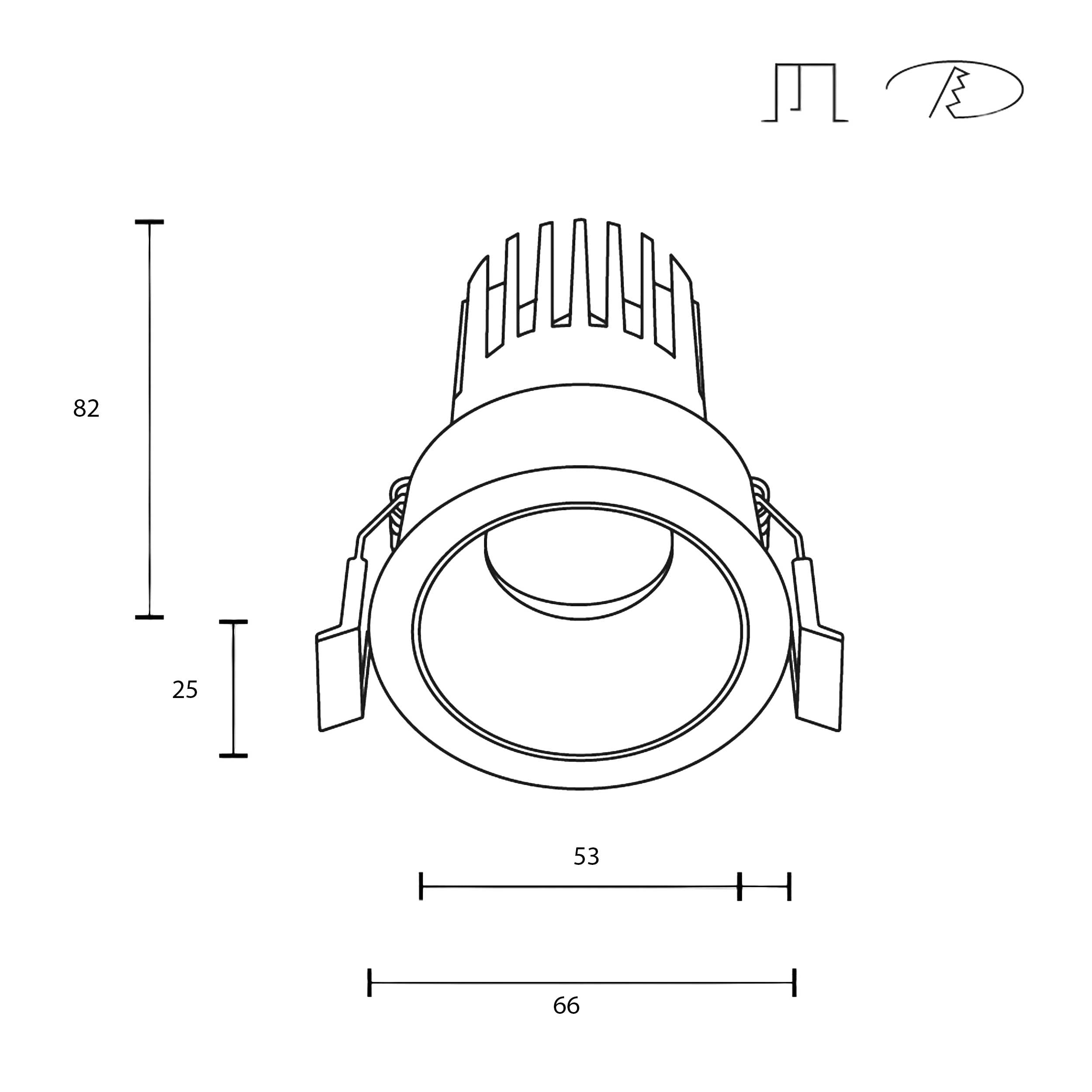 Maytoni Dip LED 50° recessed circular light white