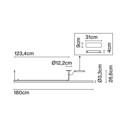 Marset Ambrosia Pro LED 120/180 linear pendant light