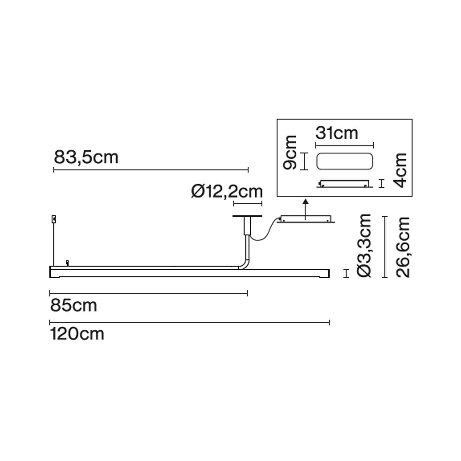 Marset Ambrosia Pro LED 120/180 linear pendant light