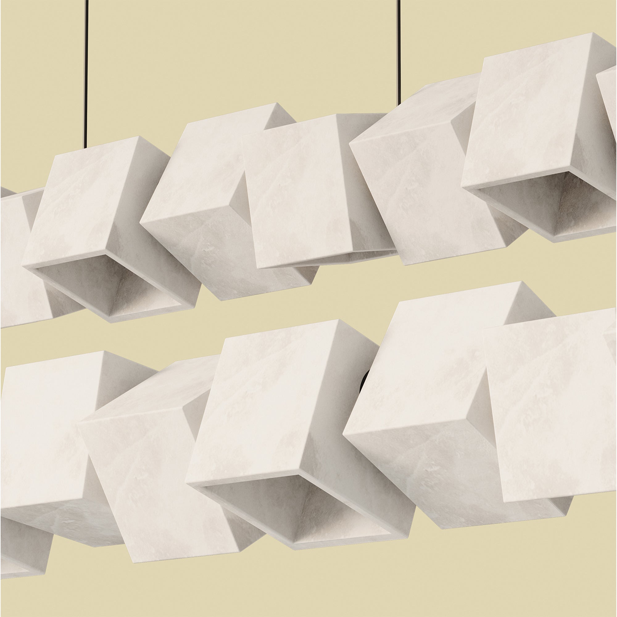 Aromas Cubic L LED závěsné alabastrové svítidlo lustr