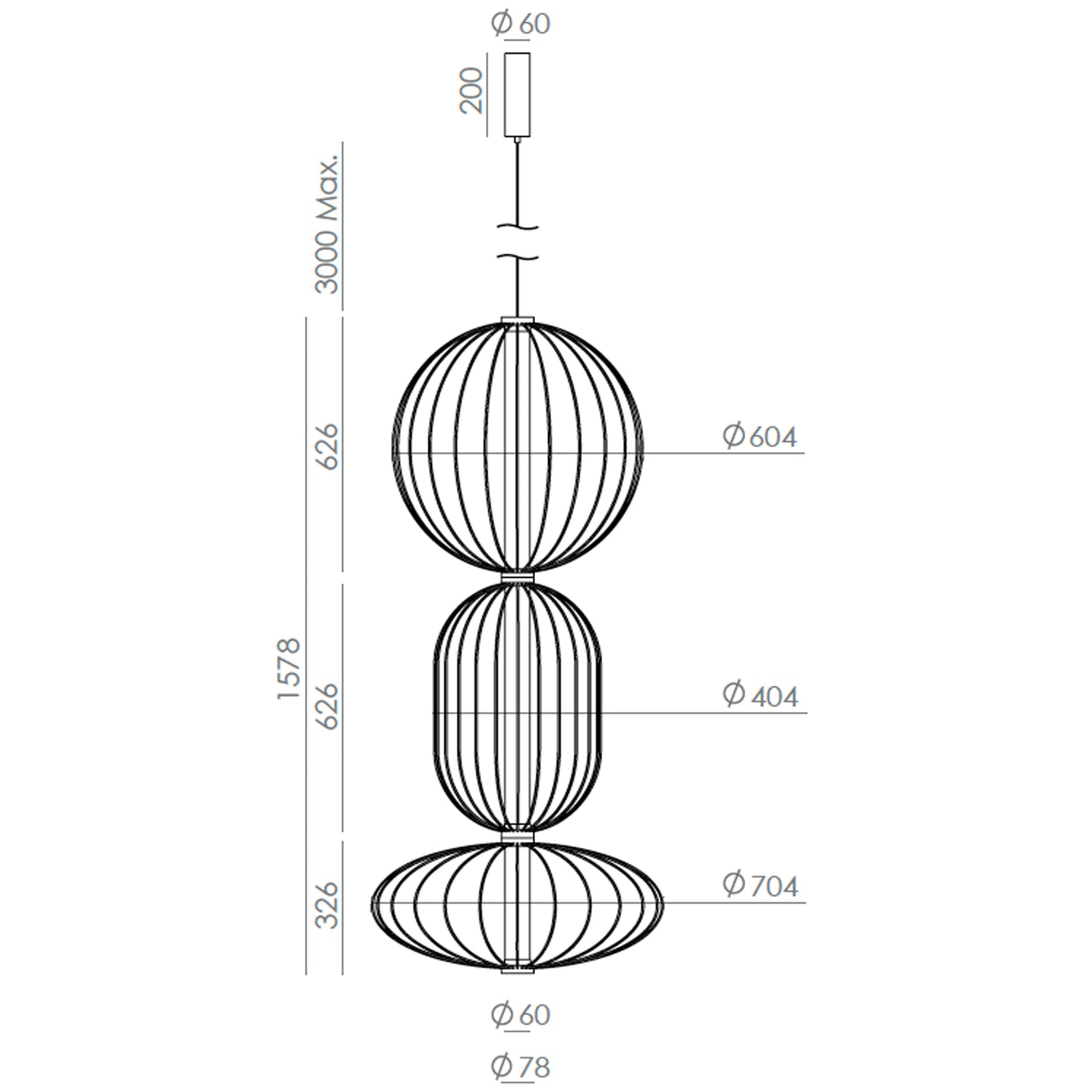 Aromas Pepo LED pendant configurable luminaire