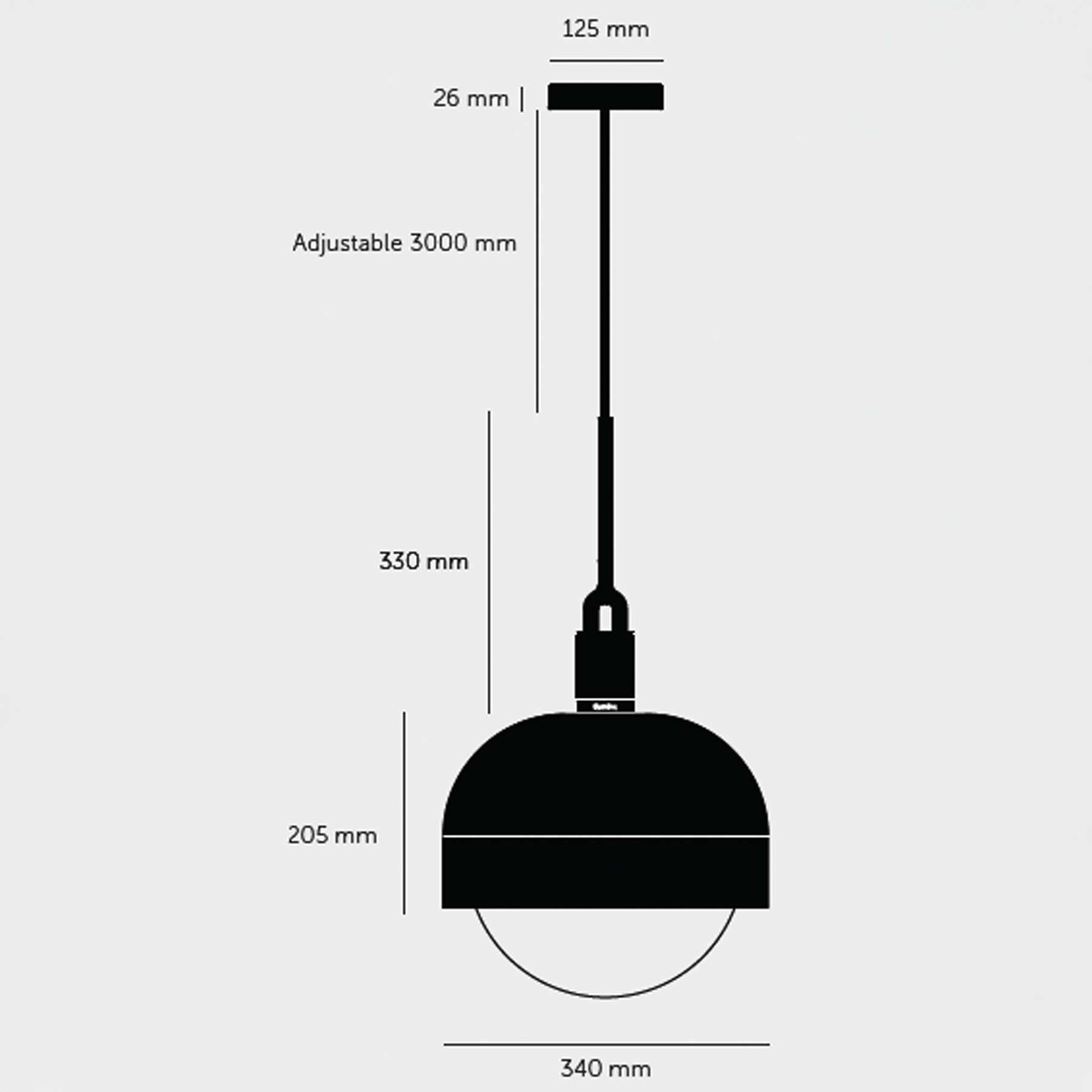 Buster & Punch Forked Globe Shade E27 závěsné svítidlo