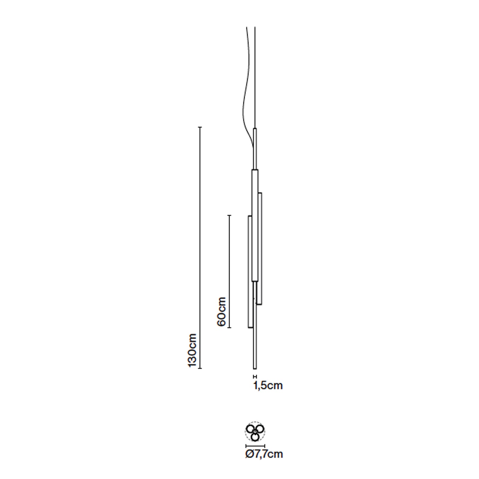 Marset Ambrosia V3 LED Black Recessed Suspended Vertical light