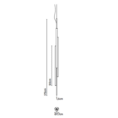 Marset Ambrosia V3 LED Gold Recessed Suspended Vertical light