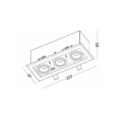 Grille Spotlight LED zápustné svítidlo natáčecí