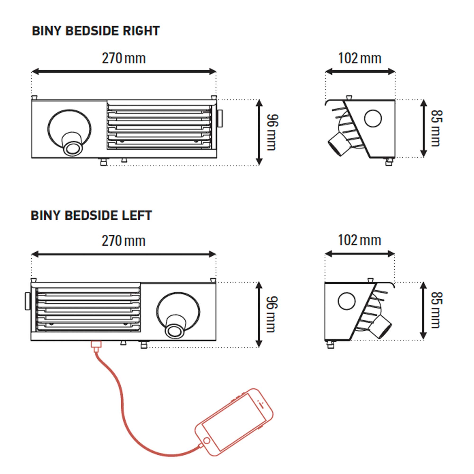 DCW éditions Biny LED wall lamp for bed