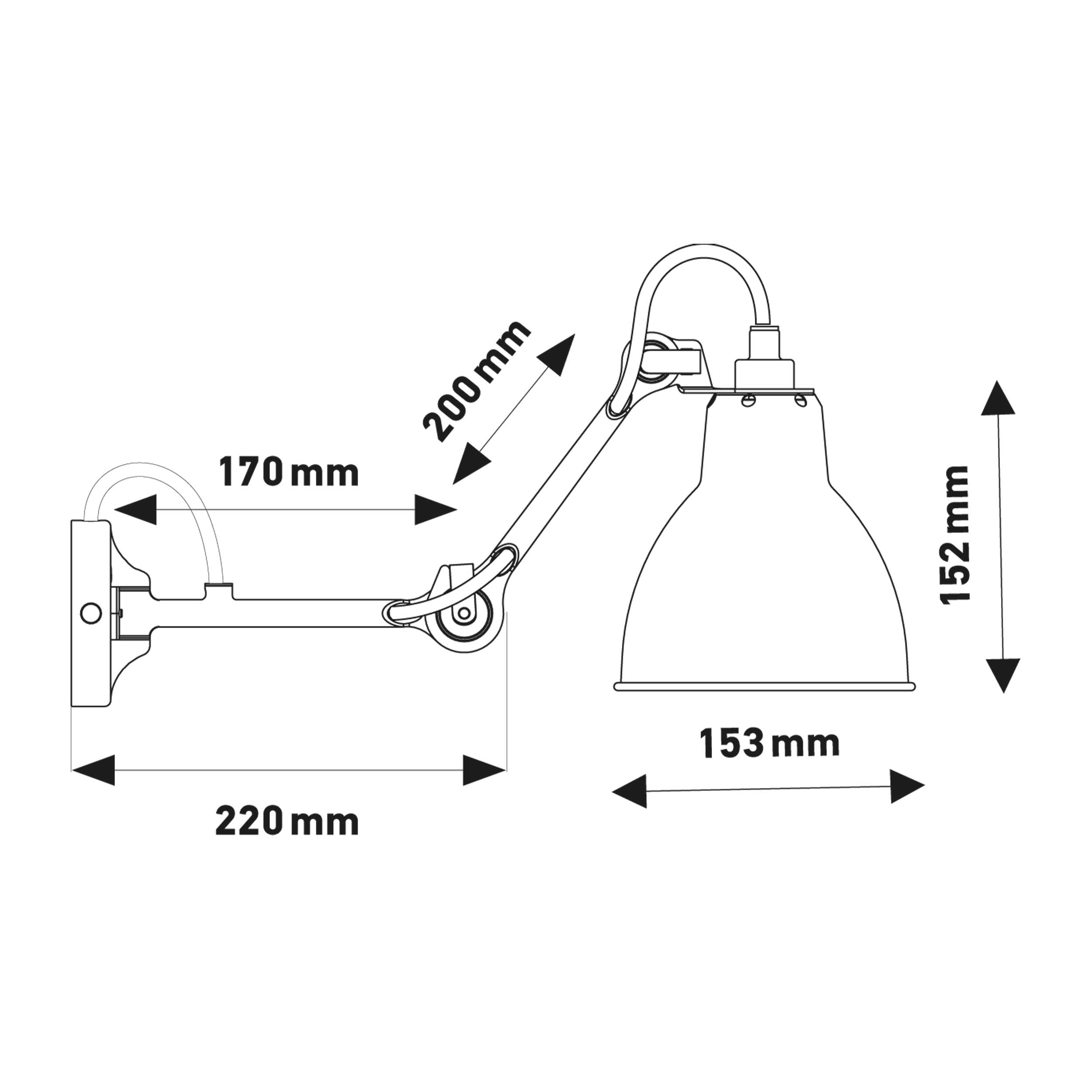 DCW éditions Lampe Gras N°204 E27 wall lamp for bed