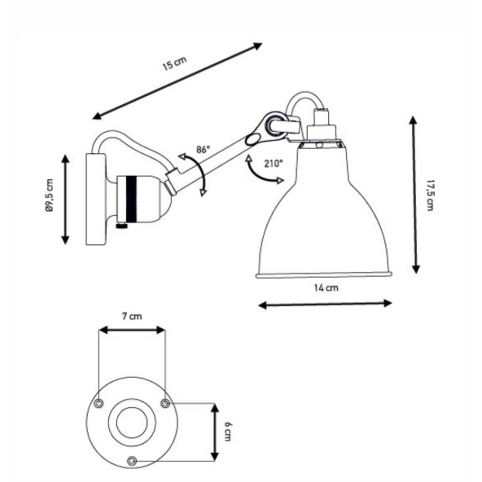 DCW éditions Lampe Gras N°304 E14 wall mounted bathroom light IP64