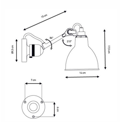 DCW éditions Lampe Gras N°304 E14 wall mounted bathroom light IP64