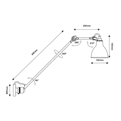 DCW éditions Lampe Gras N°304 L60 E14 wall lamp