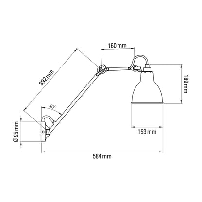 DCW éditions Lampe Gras N°122 E27 wall lamp