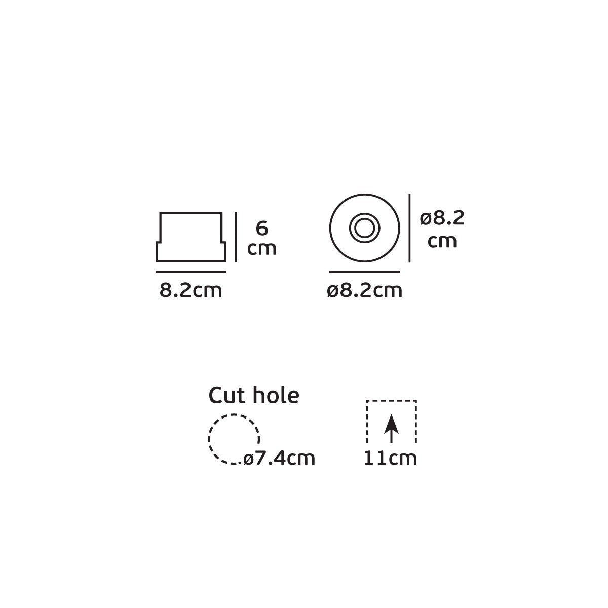 VK Light Nana GU10 Recessed Spot light Round