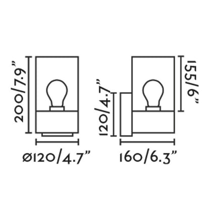 Faro Kila E27 wall mounted exterior light IP65