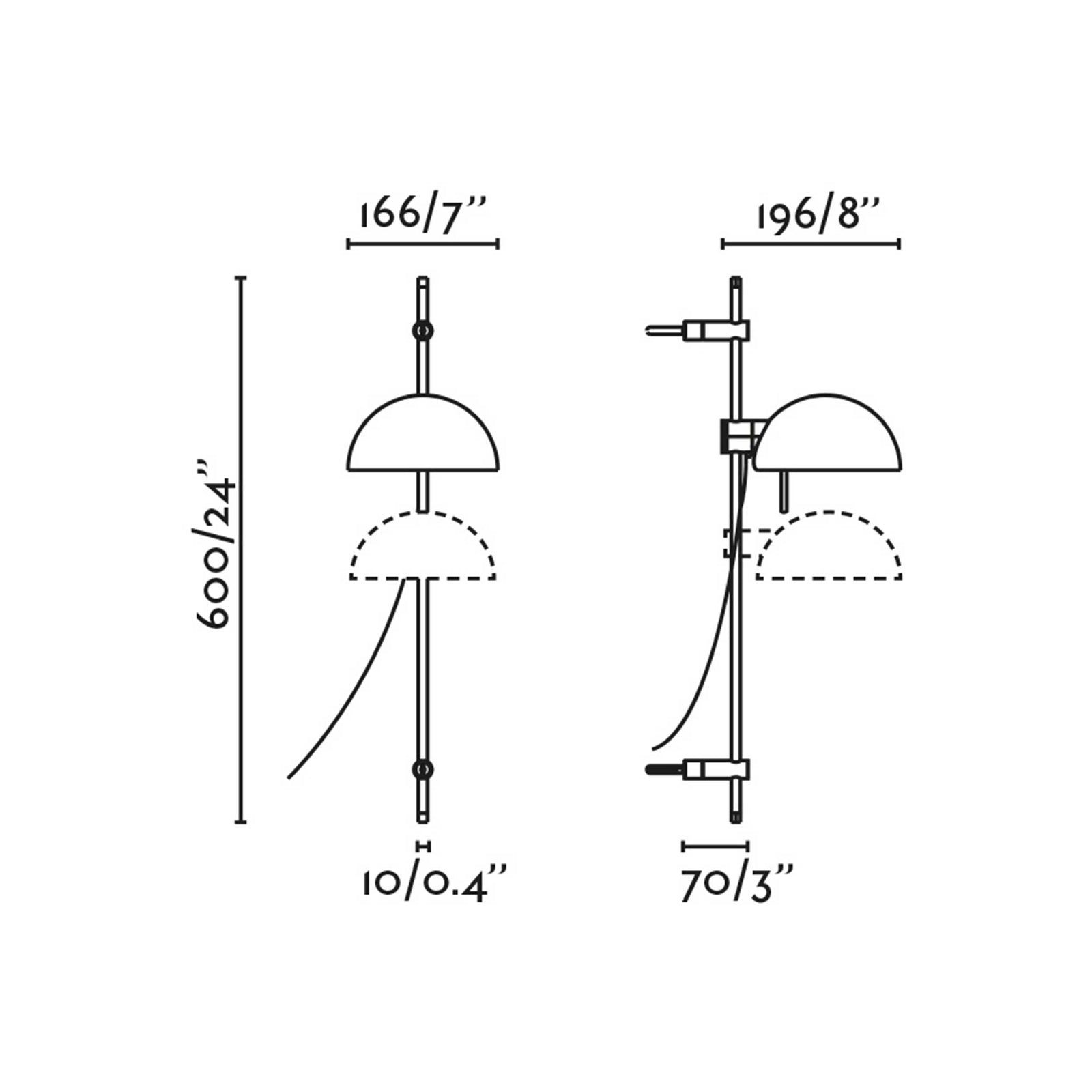 Faro Matilda E14 wall light with adjustable arm