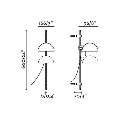 Faro Matilda E14 wall light with adjustable arm