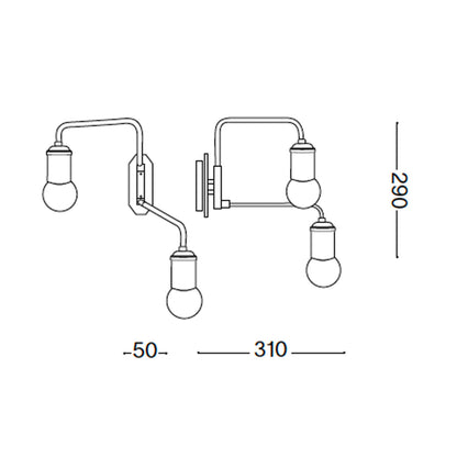 Ideal lux Triumph E27 wall lamp
