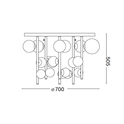 Ideal lux Perlage G9 pendant ceiling luminaire