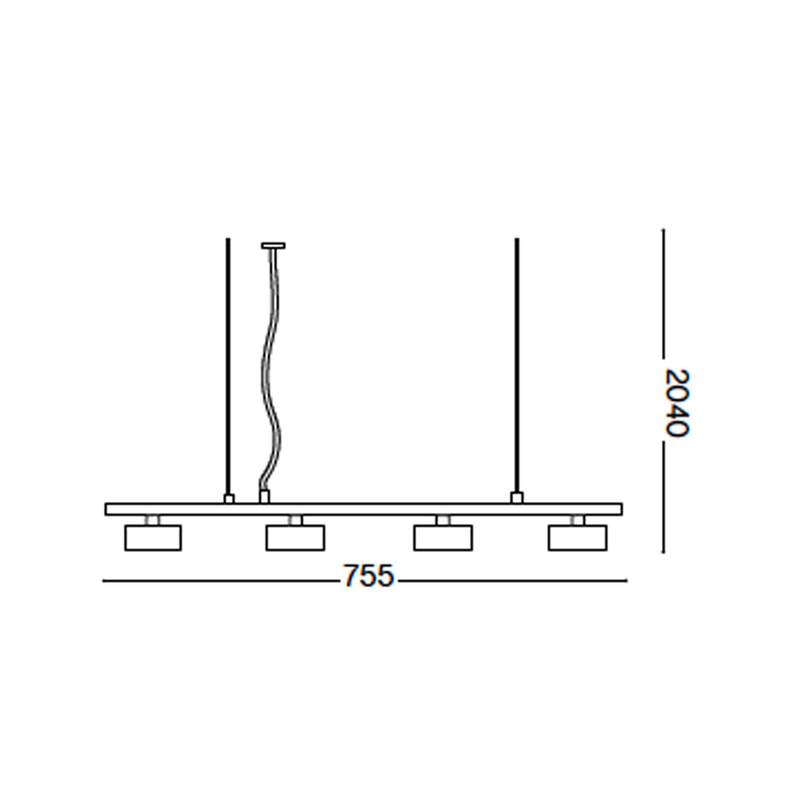 Ideal lux Minor GX53 linear pendant luminaire