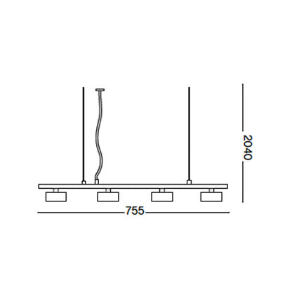 Ideal lux Minor GX53 linear pendant luminaire